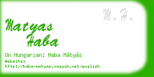 matyas haba business card
